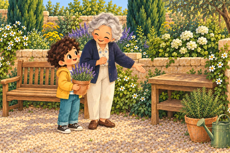 Mrs Bernard helps the player arrange plants in her garden