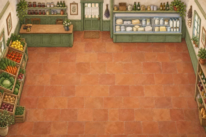 The illustrated grocery shop in the Langoor adventure